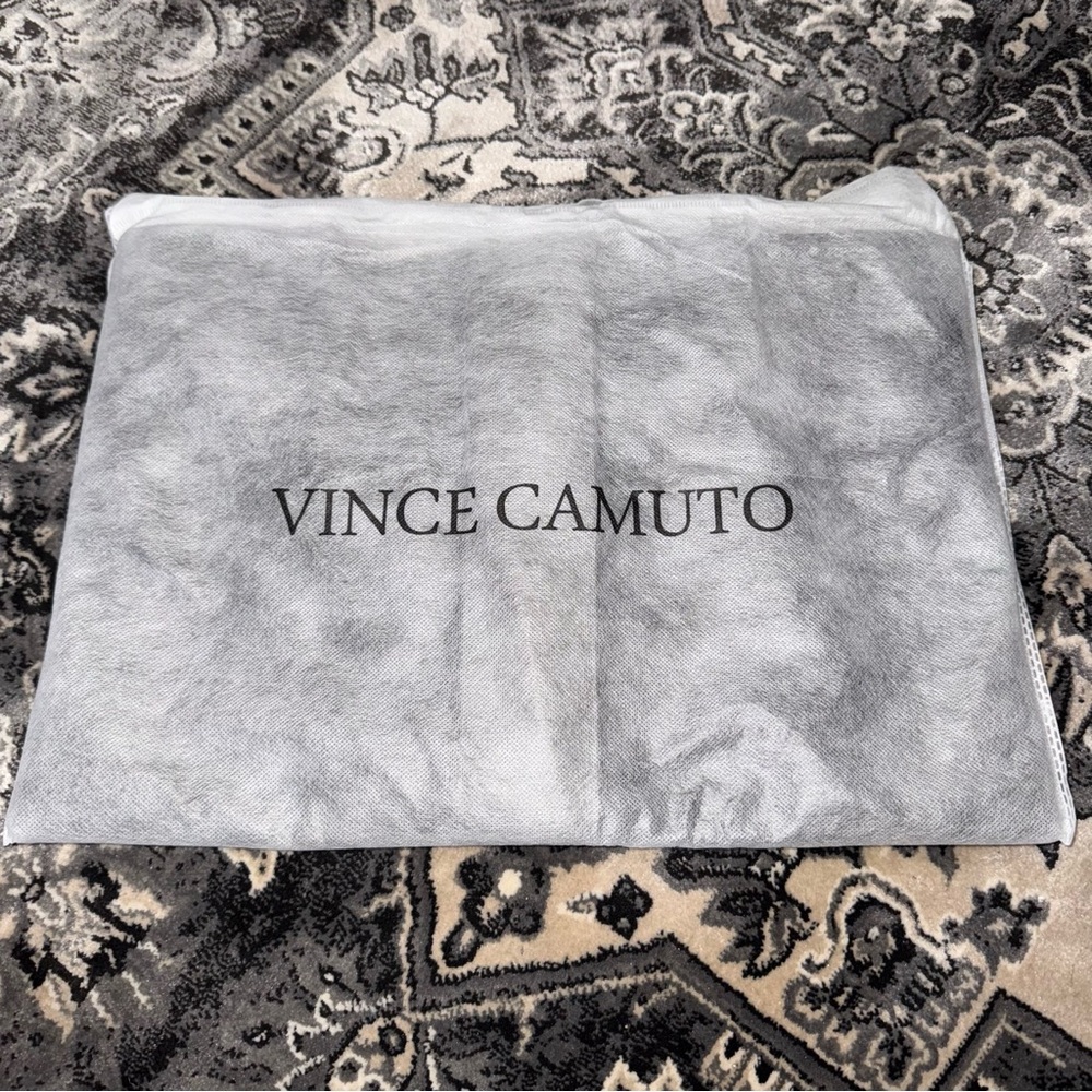 Vince Camuto Pebbled Vegan Leather Grey and Black Luxury Tote - Picture 11 of 13